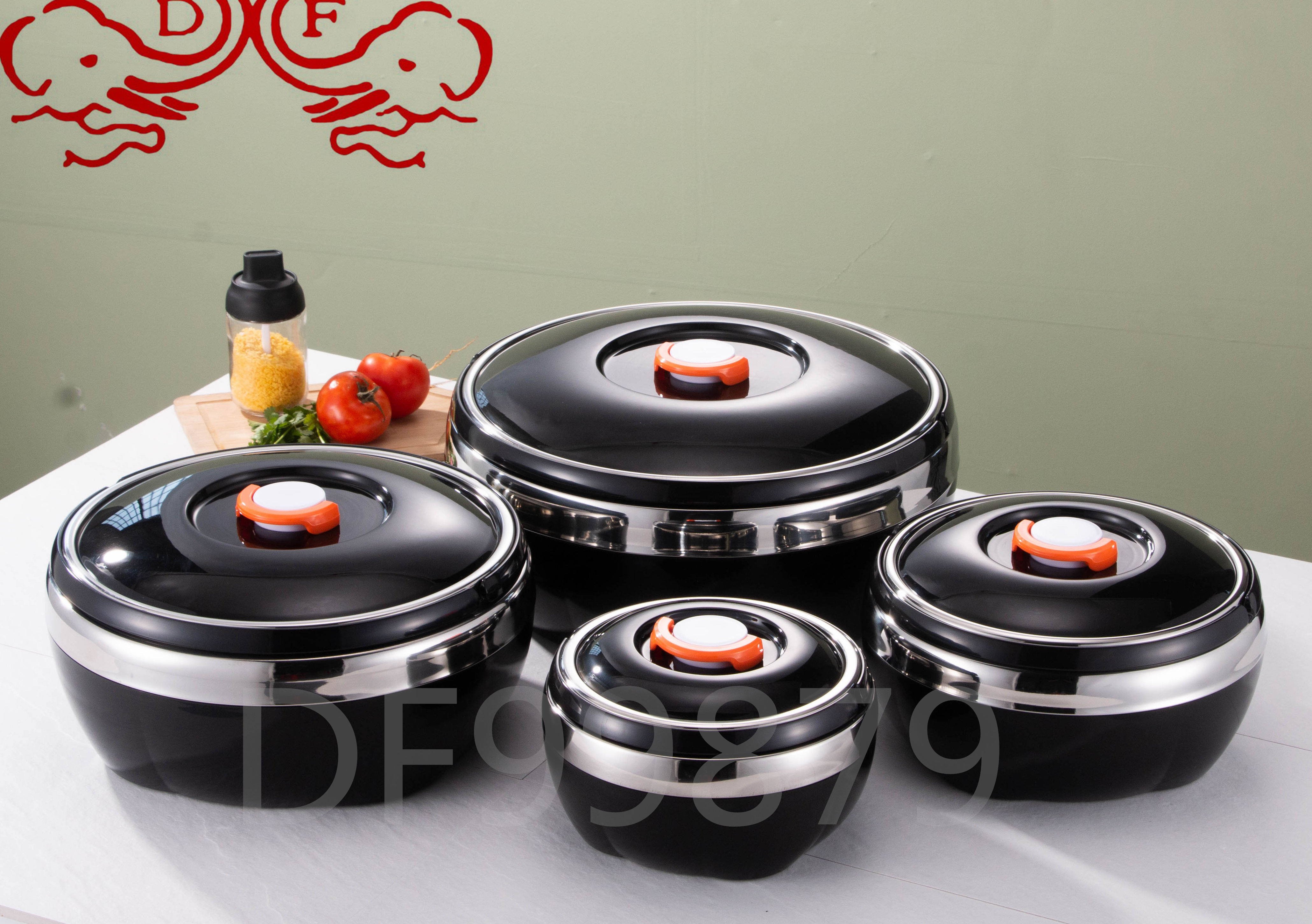 DF99879 Pumpkin insulated Lunch box with handle, pot, round rice bucket, cross-border set pot, African and Middle East kitchen and hotel supplies, DF tradinghouse Item Picture