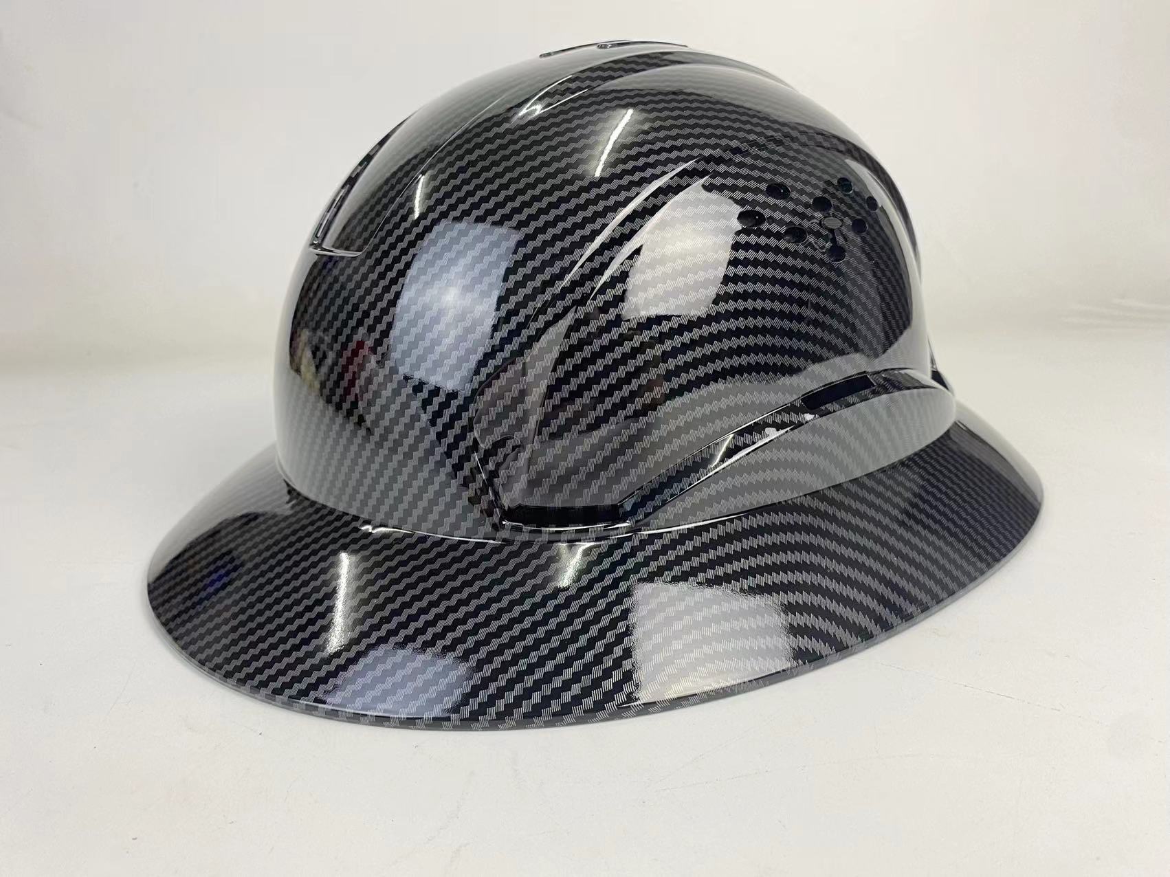 水转印碳刚安全帽建筑工地施工安全帽V型ABS塑料安全帽透气防砸劳保头盔