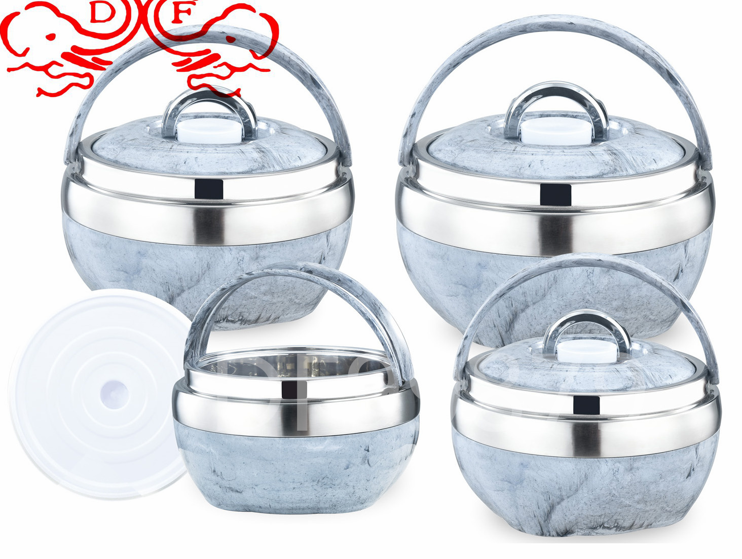 DF99879 Pumpkin insulated Lunch box with handle, pot, round rice bucket, cross-border set pot, African and Middle East kitchen and hotel supplies, DF tradinghouse details Picture