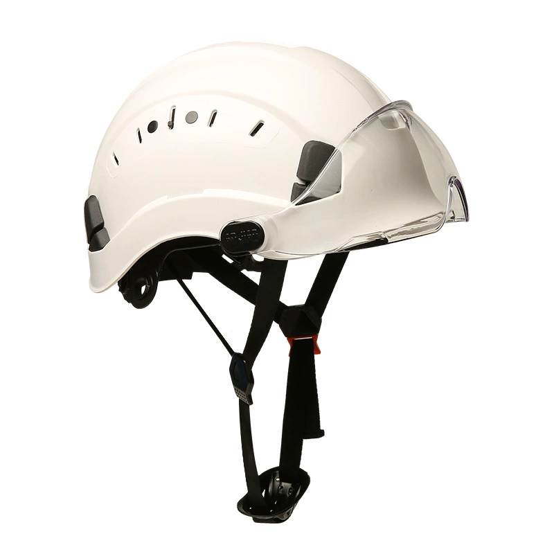 户外运动工地施工高空攀岩安全帽 厂家印字救援骑行头盔 带护目镜安全帽 详情图5