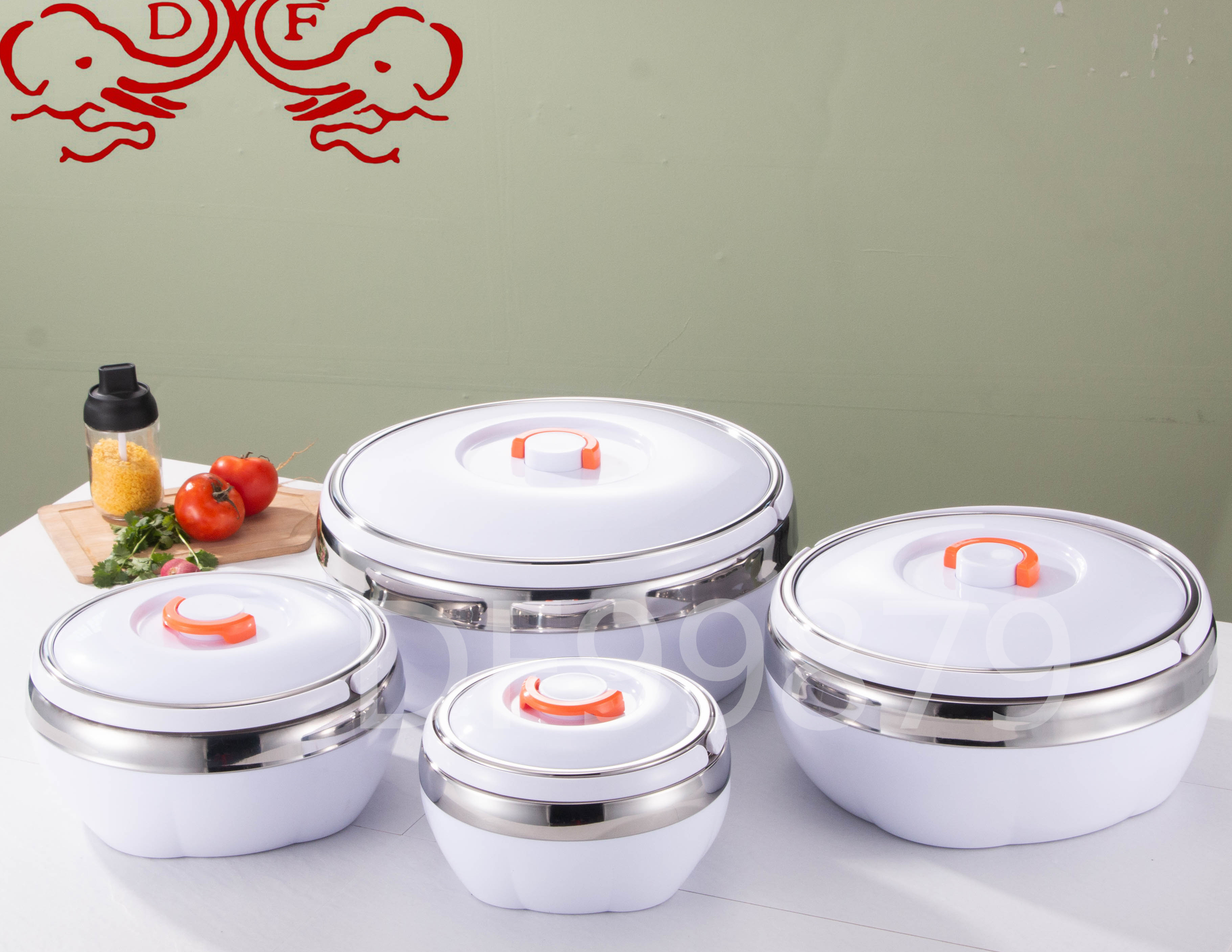 DF99879 Pumpkin insulated Lunch box with handle, pot, round rice bucket, cross-border set pot, African and Middle East kitchen and hotel supplies, DF tradinghouse