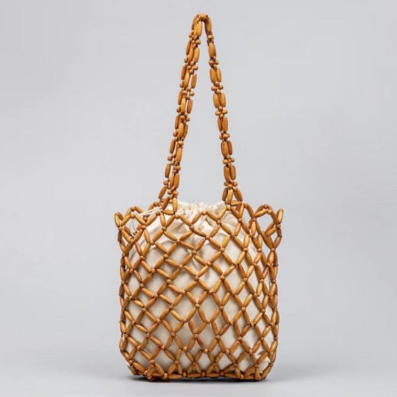 Variable Bag Wooden Beaded Bag Beaded Women's Bag Single Shoulder Crossbody Bag Women's Bag Cross-Border Products Hand-Woven Spot Supply Specification drawing