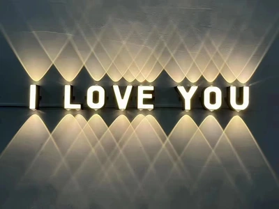 Led Bedroom Headboard Background Decorative Wall Light Letter Light