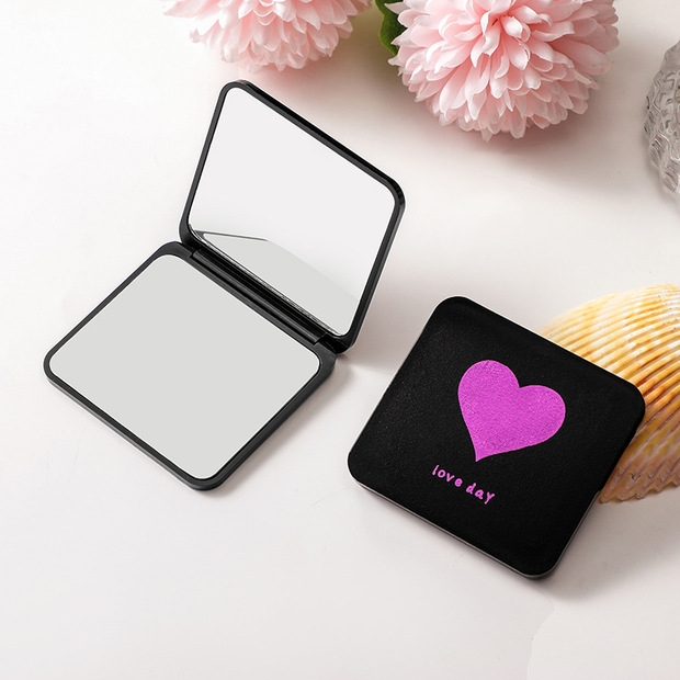 L73-LD-S8013 portable small mirror Mini double-sided folding mirror Makeup mirror, ladies' handheld magnifying dressing mirror