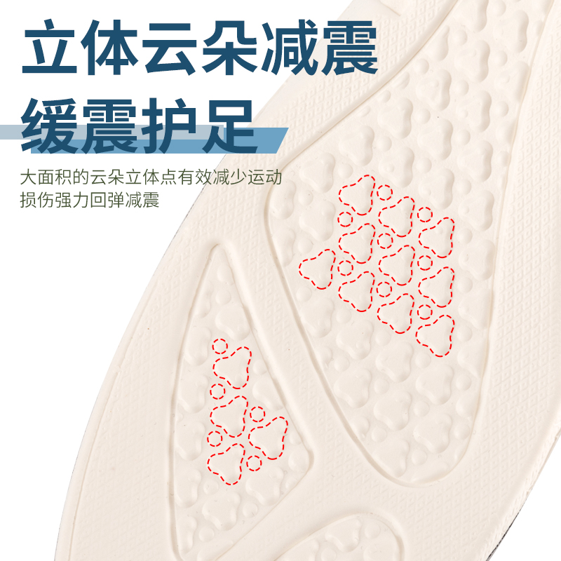 Customizable white sneakers insoles for men and women to increase height, shock-absorbing sports insoles for military training, soft soles for comfort and hidden height increase Specification drawing