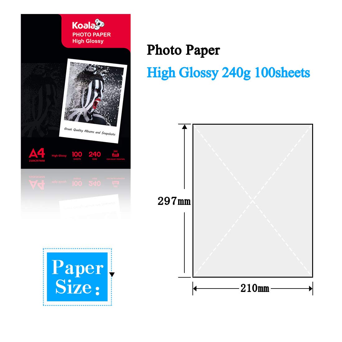 Koala High Quality 240G Photo Paper A4 Photo Paper Image Paper Photo Paper 100 Photo Paper Highlight Photo Paper Photopaper details Picture