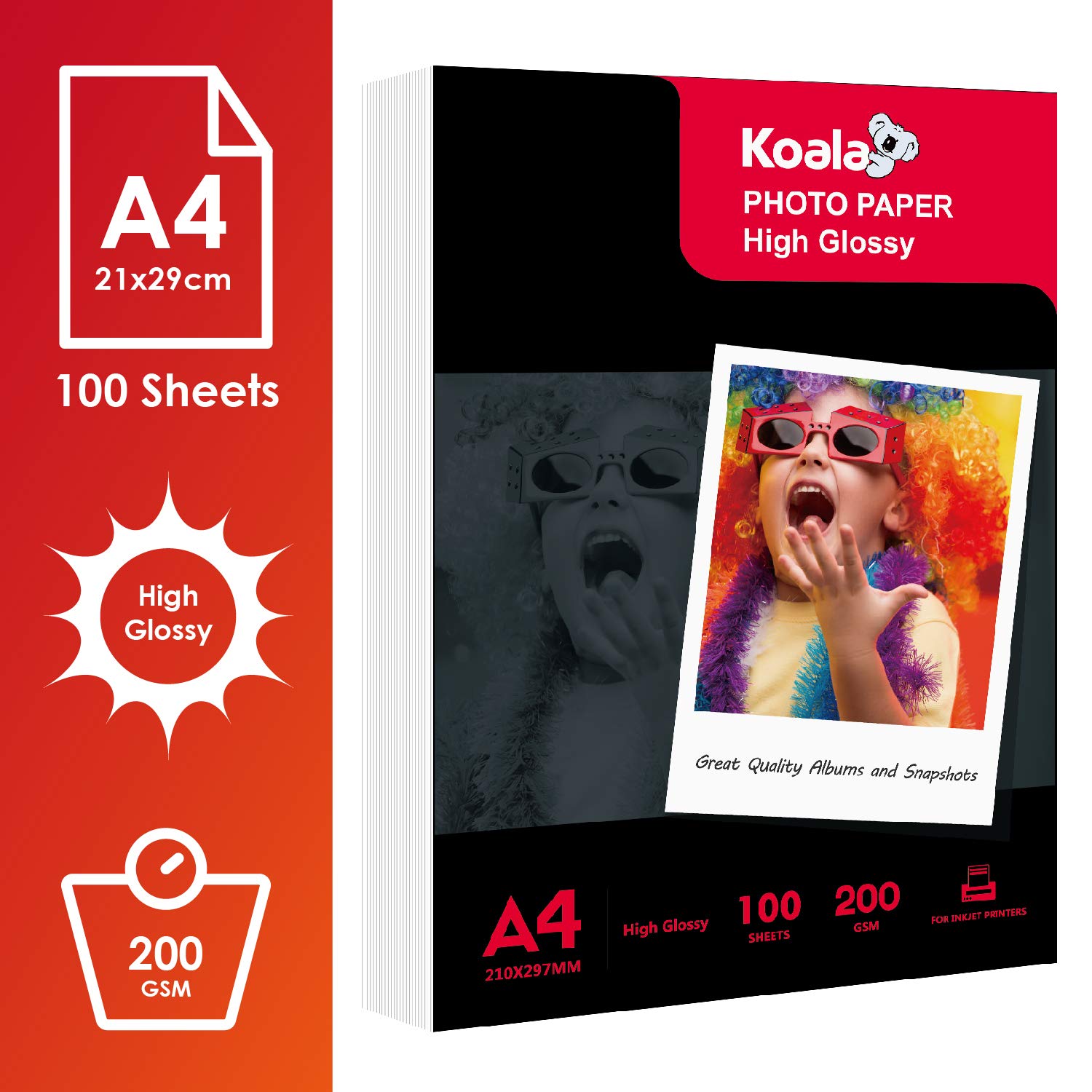 koala papel fotográfico de alta calidad 200 g papel fotográfico A4 papel de imagen papel fotográfico 100 papel fotográfico de alta calidad papel fotográfico brillante papel fotográfico brillante Item Picture