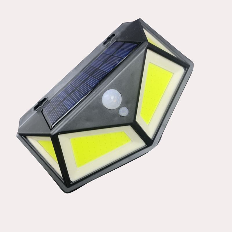 New Cob Solar Wall Light Four Side Light Human Body Induction Light Outdoor Wall Light Energy-Saving Garden Light Street Light details Picture