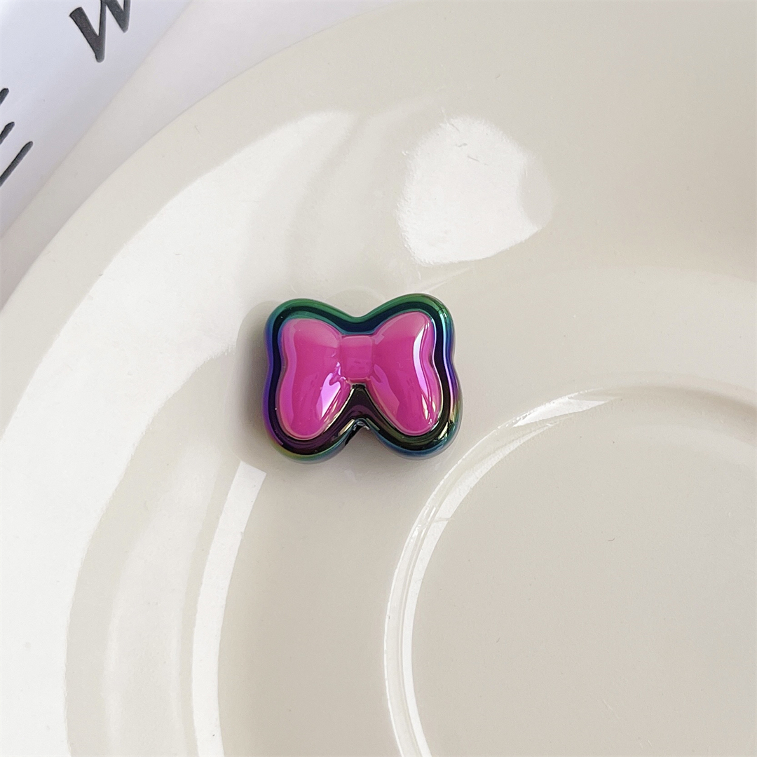 Chen Ming Acrylic two-color UV-coated bow scattered beads bracelet necklace, diy beaded jewelry accessories Item Picture