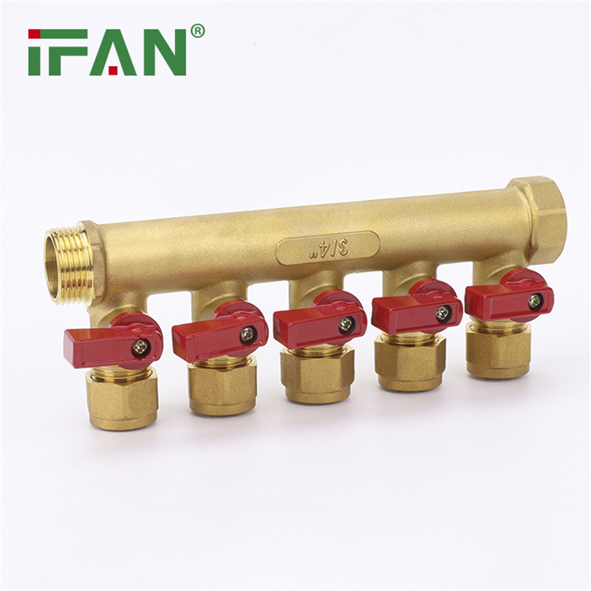 IFAN 地暖分集水器 带流量计套装 家用智能恒温全铜地热大流量 分集水器详情图5