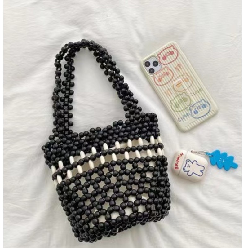 Coconut Shell Bag Color Small Cylinder Portable Change Female Bag Ethnic Style Features Female Bag Beaded Bag Support Custom Cross-Border Application Scenario
