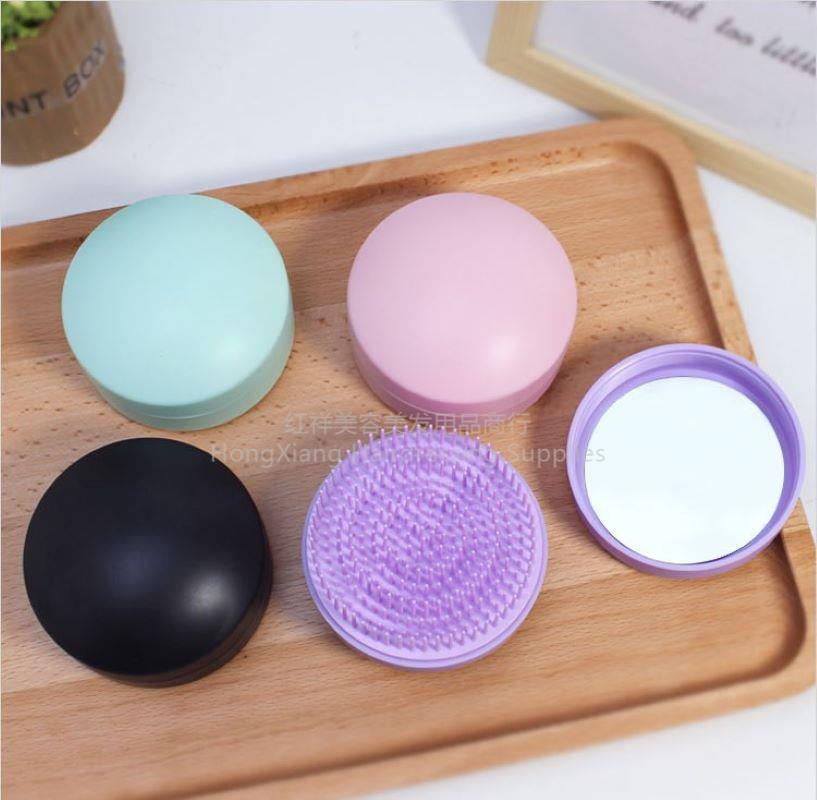 Small round mirror comb The same Internet red comb unicorn comb dry and wet hair comb Faye Wong convenient hair comb