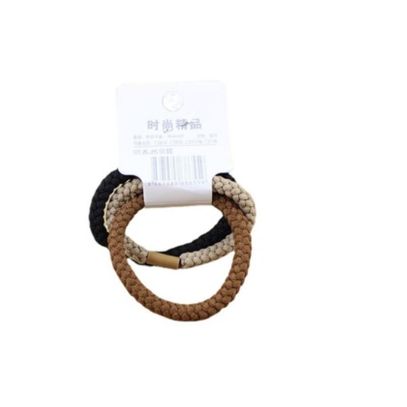 Simple Black Coffee Cowhide Band Hair Tie Headband Specification drawing