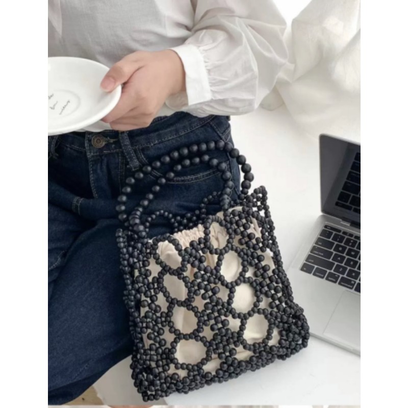 Coconut Shell Bag Color Small Cylinder Portable Change Female Bag Ethnic Style Features Female Bag Beaded Bag Support Custom Cross-Border details Picture