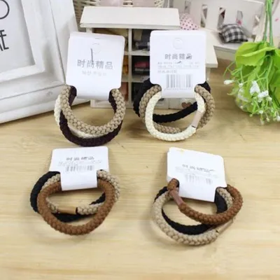 Simple Black Coffee Cowhide Band Hair Tie Headband