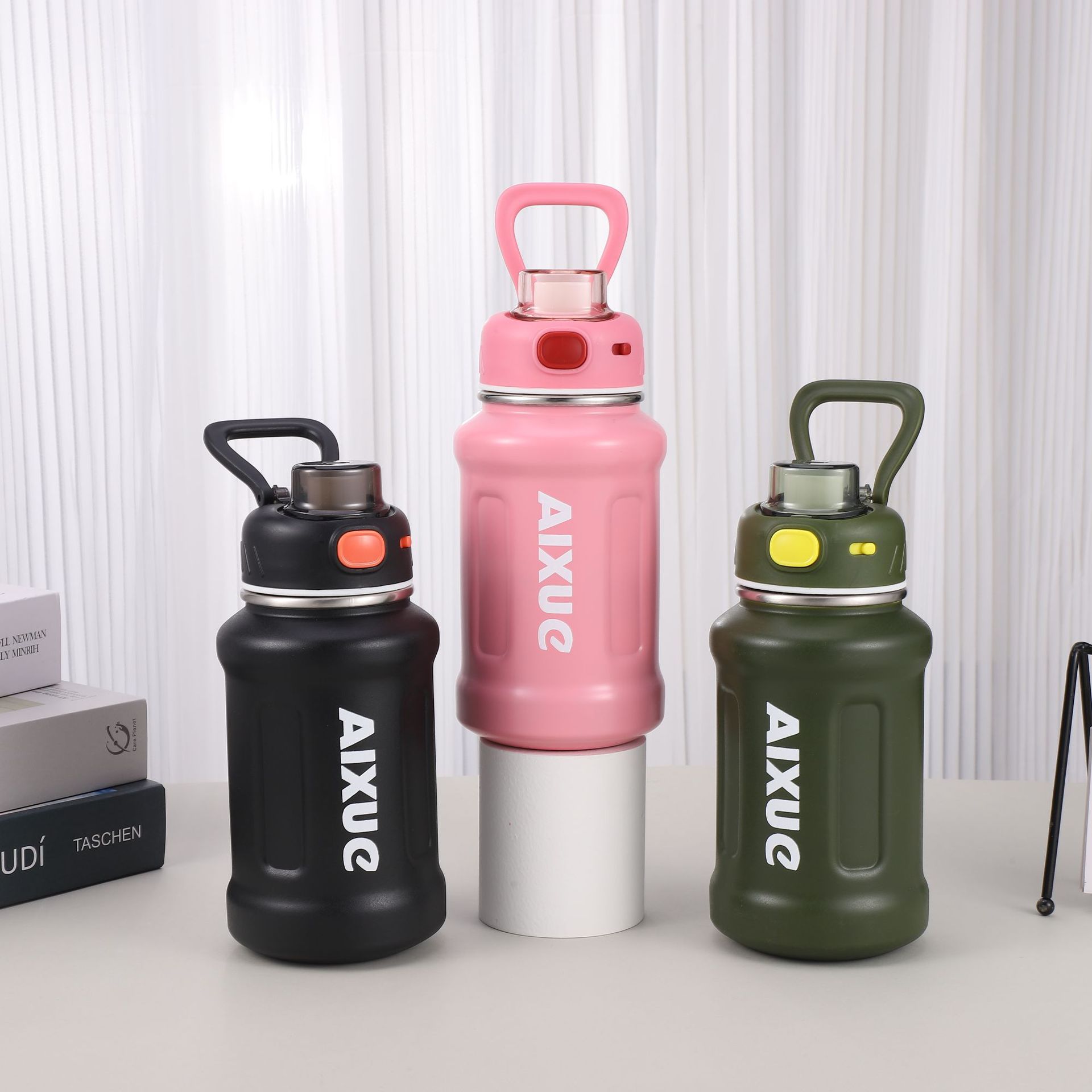 A32-AX-2382 large-capacity stainless steel insulated cup, high appearance level sports water bottle, straw insulated pot, ton ton bucket, student and office insulated cup, high appearance level large-belted cup, festival gift water cup