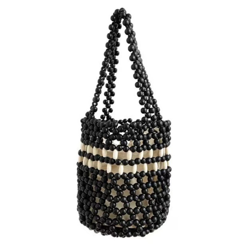 Coconut Shell Bag Color Small Cylinder Portable Change Female Bag Ethnic Style Features Female Bag Beaded Bag Support Custom Cross-Border Specification drawing