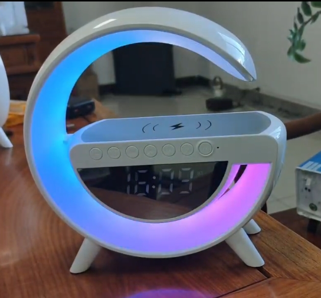 New wireless charging speaker, wireless Bluetooth speaker, clock, alarm clock, colorful desk lamp, TF card, FM Specification image