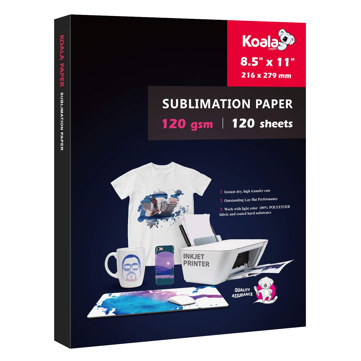 koala Sublimation paper 120g thermal transfer paper 8.5*11 Thermal transfer Polyester chemical fiber canvas ceramic mug Thermal sublimation paper transfer paper Thermal transfer consumables Thermal transfer printing thumbnail