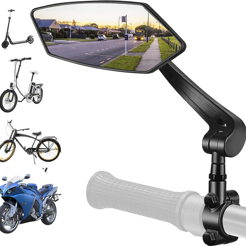 230706 Rearview mirror Bike handle Rearview mirror Flat bike mirror Mountain rearview mirror Riding adjustable HD flat mirror mirror Reversing mirror Riding mirror