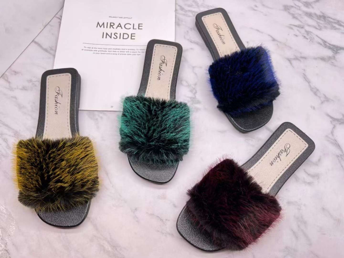 Autumn and winter fluffy slippers for men and women indoor home non-slip warm shoes couples cotton slippers home slippers for women