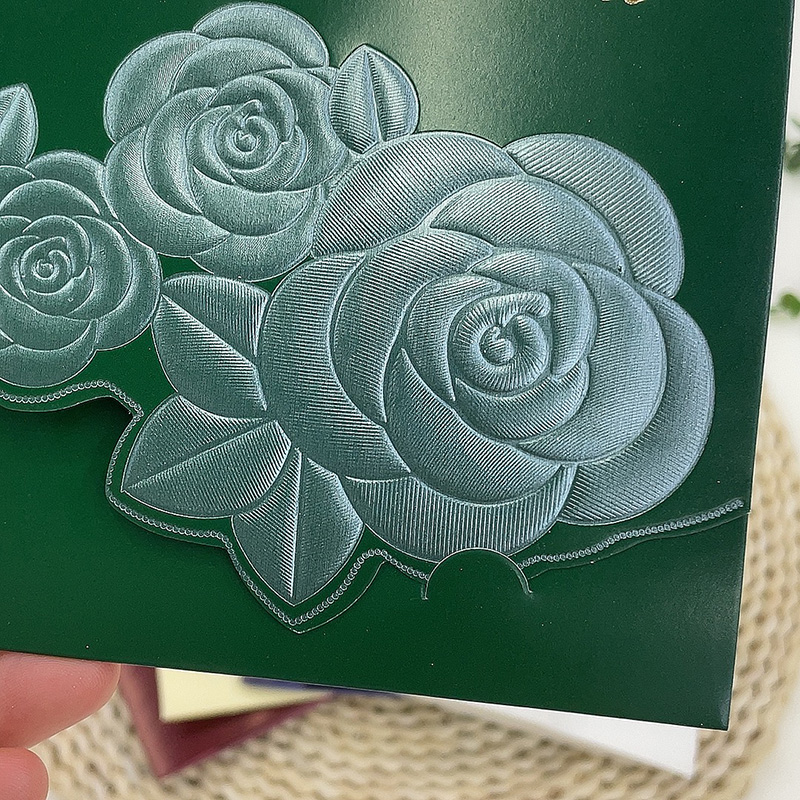New styles of 2023 factory direct sales, custom-made in stock, candy-colored African and Middle Eastern wedding rings, gilded flower relief three-dimensional, 30% off, wedding invitations, thank-you invitations, greeting cards, invitations with envelopes, wholesale details Picture