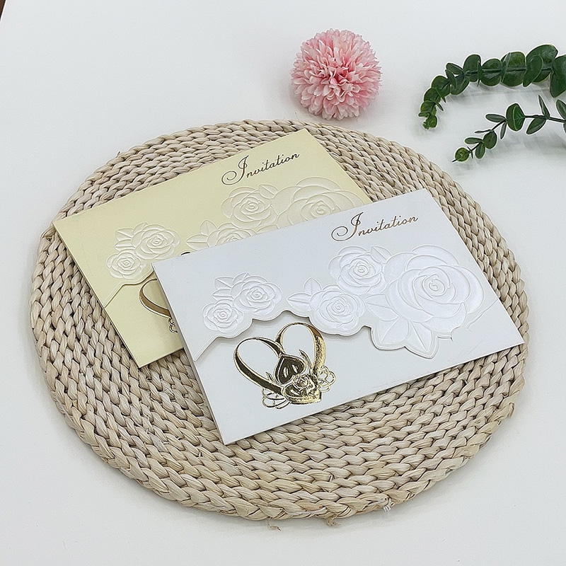 New styles of 2023 factory direct sales, custom-made in stock, candy-colored African and Middle Eastern wedding rings, gilded flower relief three-dimensional, 30% off, wedding invitations, thank-you invitations, greeting cards, invitations with envelopes, wholesale Item Picture