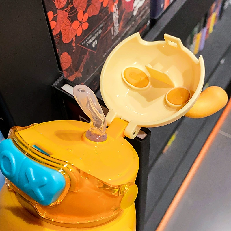 A32-AX-2386 cartoon insulated cup, portable high appearance level, children's straw cup, large capacity 316 stainless steel water cup, student shoulder strap stainless steel straw cup, household anti-drop large belly cup detail image 9