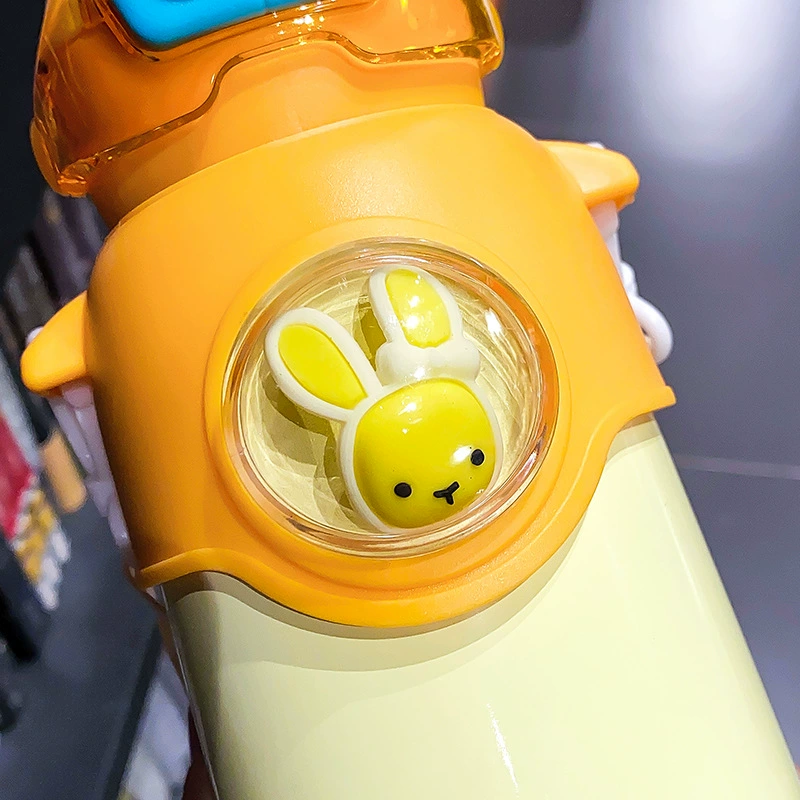 A32-AX-2386 cartoon insulated cup, portable high appearance level, children's straw cup, large capacity 316 stainless steel water cup, student shoulder strap stainless steel straw cup, household anti-drop large belly cup detail image 11