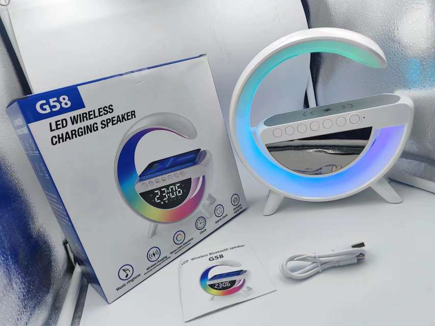 New wireless charging speaker, wireless Bluetooth speaker, clock, alarm clock, colorful desk lamp, TF card, FM Item Picture