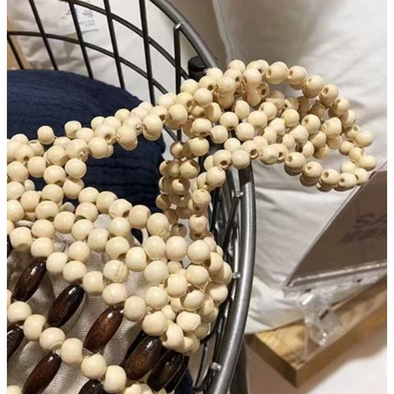 Variable Bag Cylinder Female Bag Wooden Bead Bag Bucket Female Bag Handmade Beaded Female Bag Now Supply Cross-Border Foreign Trade Hot Bag Application Scenario