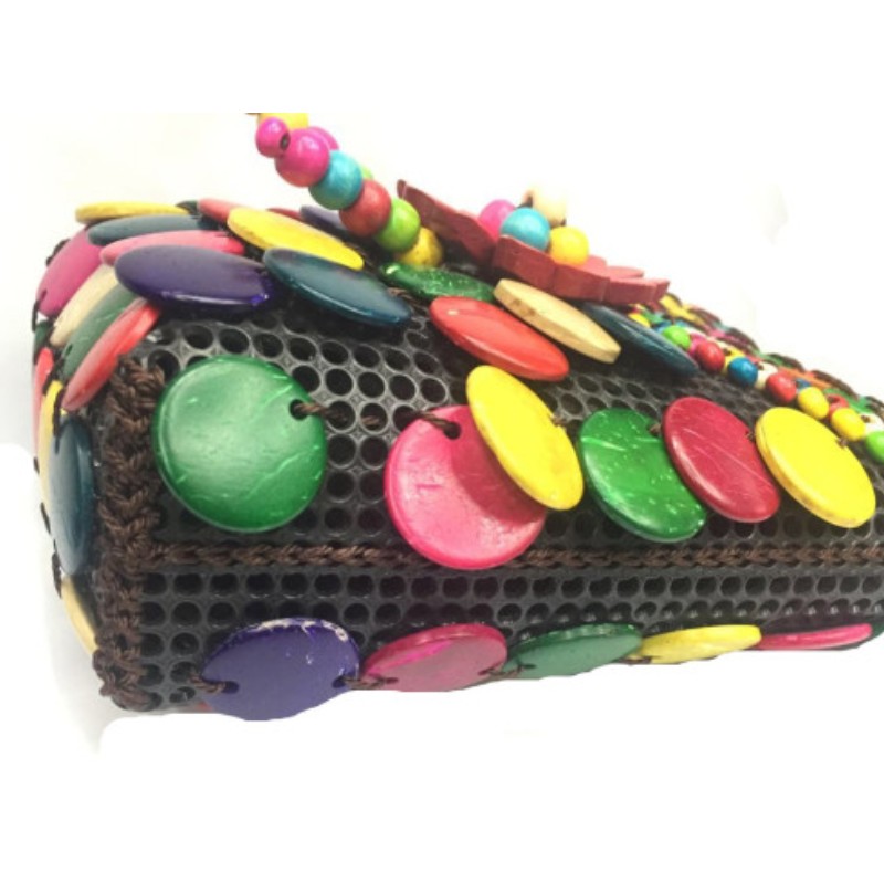Variety Bag Coconut Shell Bag Handmade Bag Beaded Women's Purse Purse National Style Features Women's Bag Retro Specification drawing