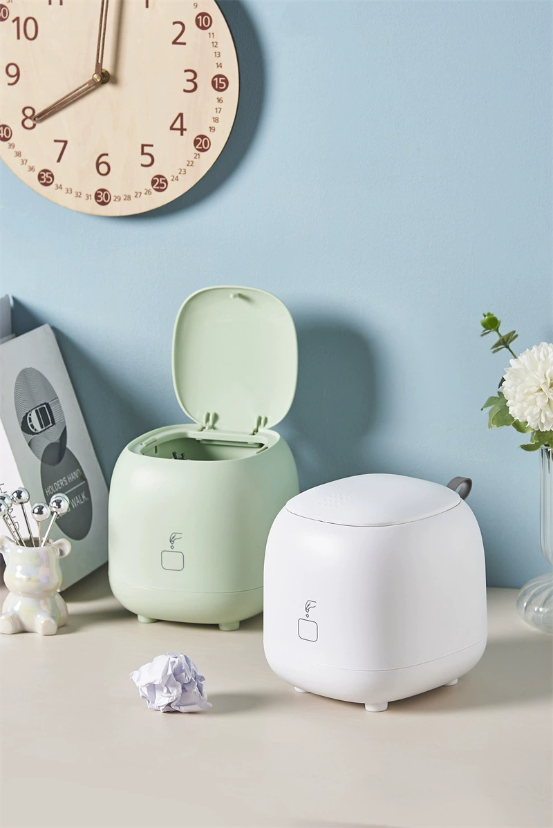 W52-JKC-5777 Desktop trash can, creative press-flip lid paper basket, cute mini trash can storage bucket detail image 8