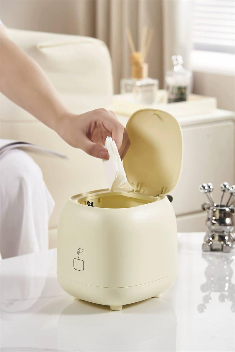 W52-JKC-5777 Desktop trash can, creative press-flip lid paper basket, cute mini trash can storage bucket detail image 12