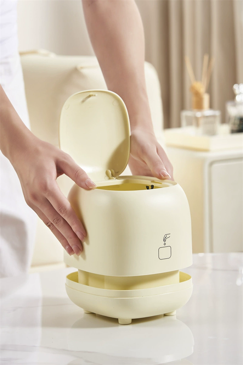 W52-JKC-5777 Desktop trash can, creative press-flip lid paper basket, cute mini trash can storage bucket detail image 16