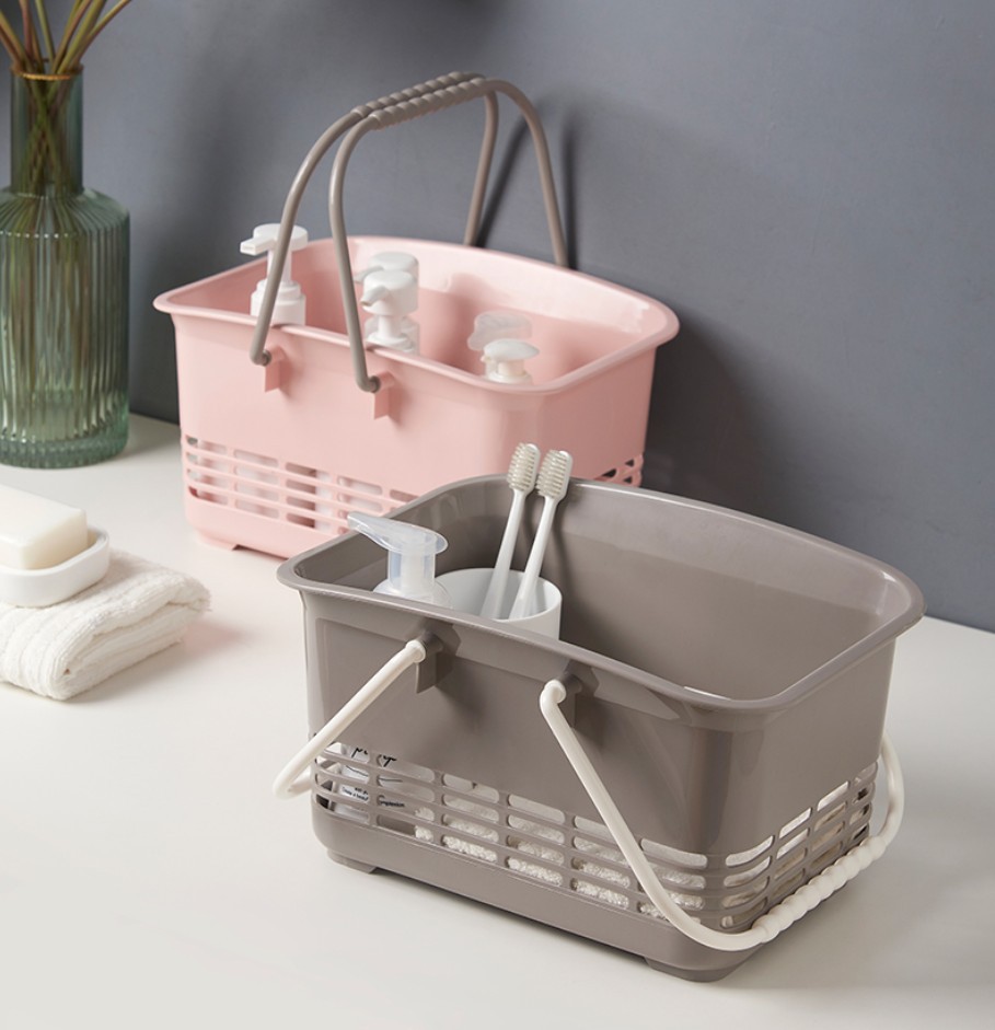 W52-JKC-5521 hand-held basket, bath hand-held basket, shower basket, storage basket, home organizing storage basket, shopping basket Specification image