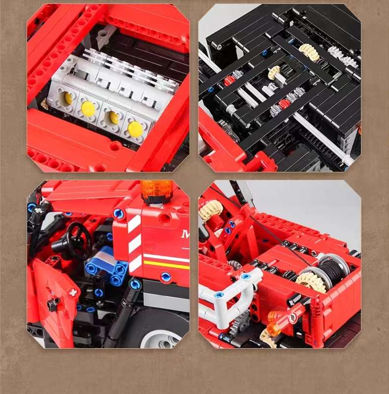 Technology Building Block 17013H Red and yellow Grove GMK Mobile Crane Remote Control Engineering Vehicle Assembly 9 detail image 8
