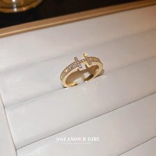欣艾恋-1001新款H形状戒指女小众设计简约食指戒