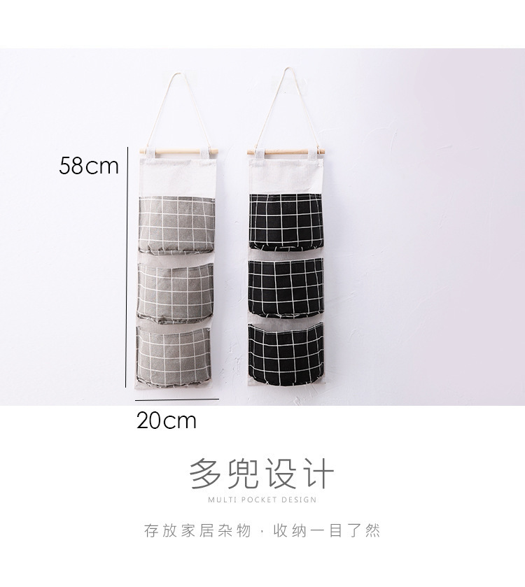 三个兜收纳袋挂袋衣柜家居挂墙挂式门后宿舍寝室多层布艺创意壁挂详情7