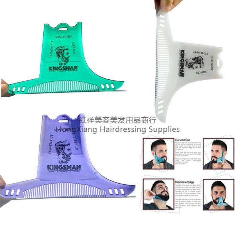 Cross-border e-commerce for multi-purpose beard beauty modeling template grooming tools beard brush comb single-side brush comb wholesale