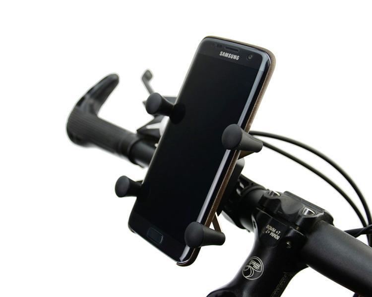 CH-02 Leather four-pronged bicycle phone stand, X-type bicycle phone stand, metal UPS navigation seat, motorcycle mountain biker stand pic 9