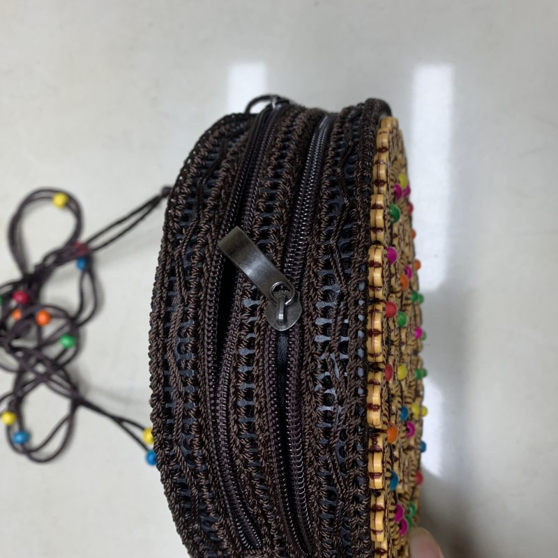 Large Round Bag Double Round Bag For Women Coconut Shell Bag Handmade Beaded Crossbody Bag For Women Cross-Border Bag New Specification drawing