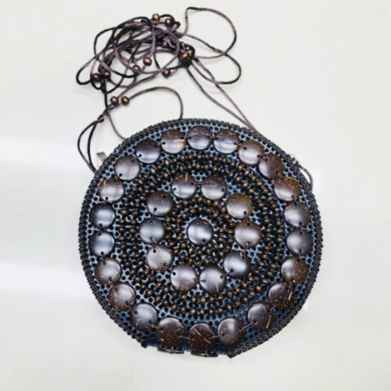 Brown Cocoanut Bag Round Cocoanut Bag Handmade Female Bag 2023 Hot Cross-Border Model Specification drawing