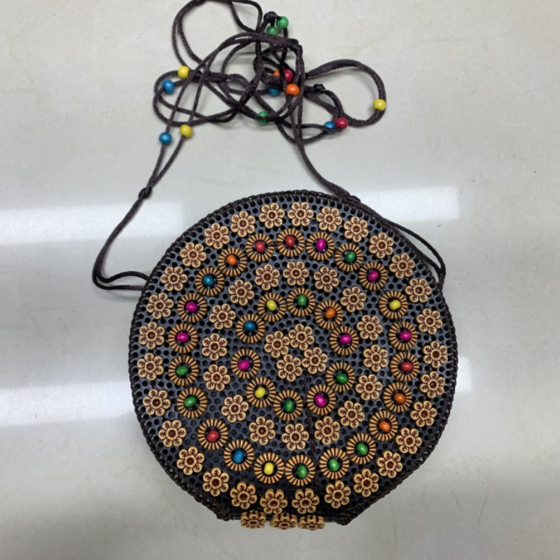 Large Round Bag Double Round Bag For Women Coconut Shell Bag Handmade Beaded Crossbody Bag For Women Cross-Border Bag New details Picture