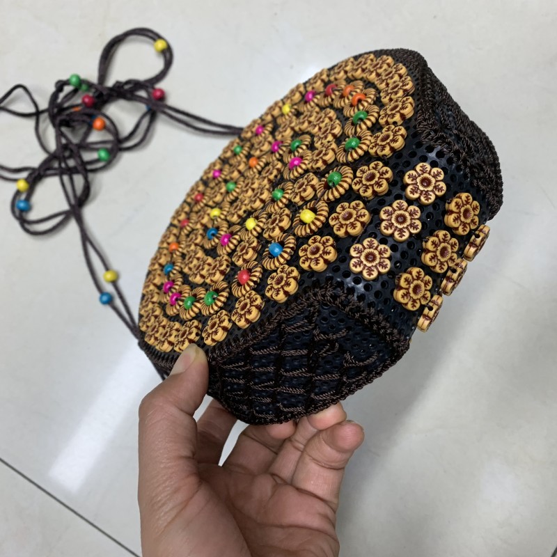 Large Round Bag Double Round Bag For Women Coconut Shell Bag Handmade Beaded Crossbody Bag For Women Cross-Border Bag New Item Picture