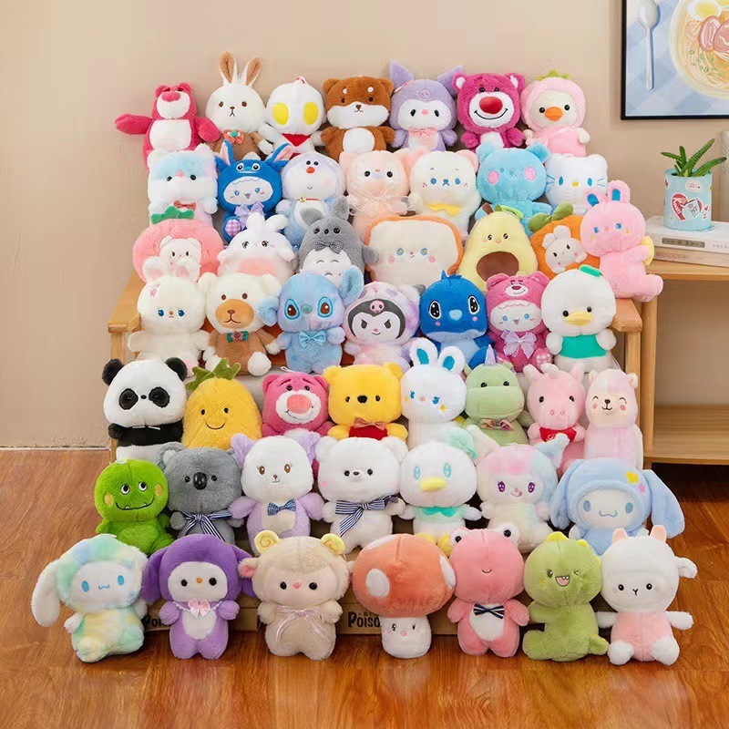 Peluche lindo animal de peluche juguetes para niños personalidad dibujos animados colorido dinosaurio cachorros bonecos bebé muñeca