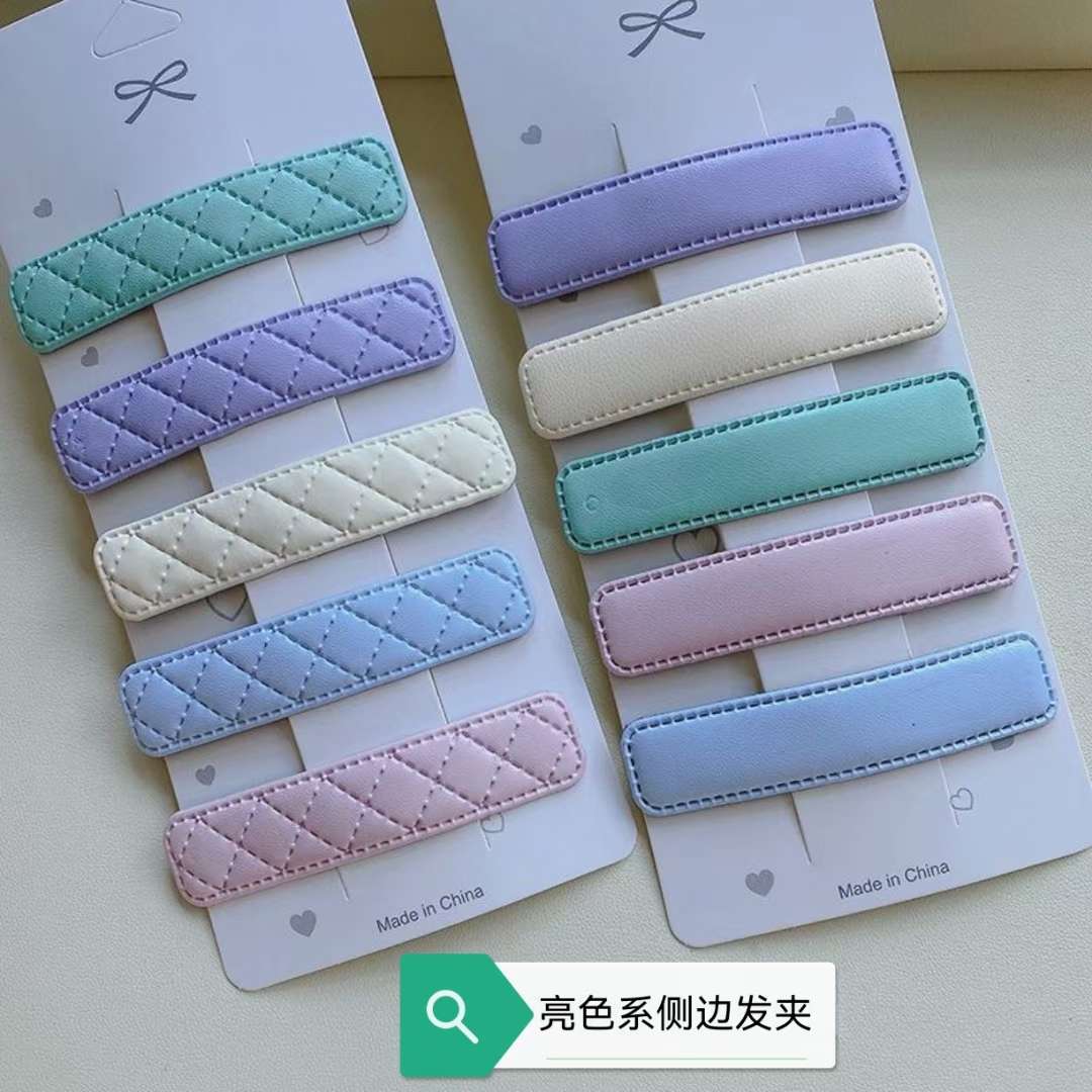 小香风发夹简约百搭菱格发卡女侧边刘海夹洋气后脑勺碎发夹子头饰