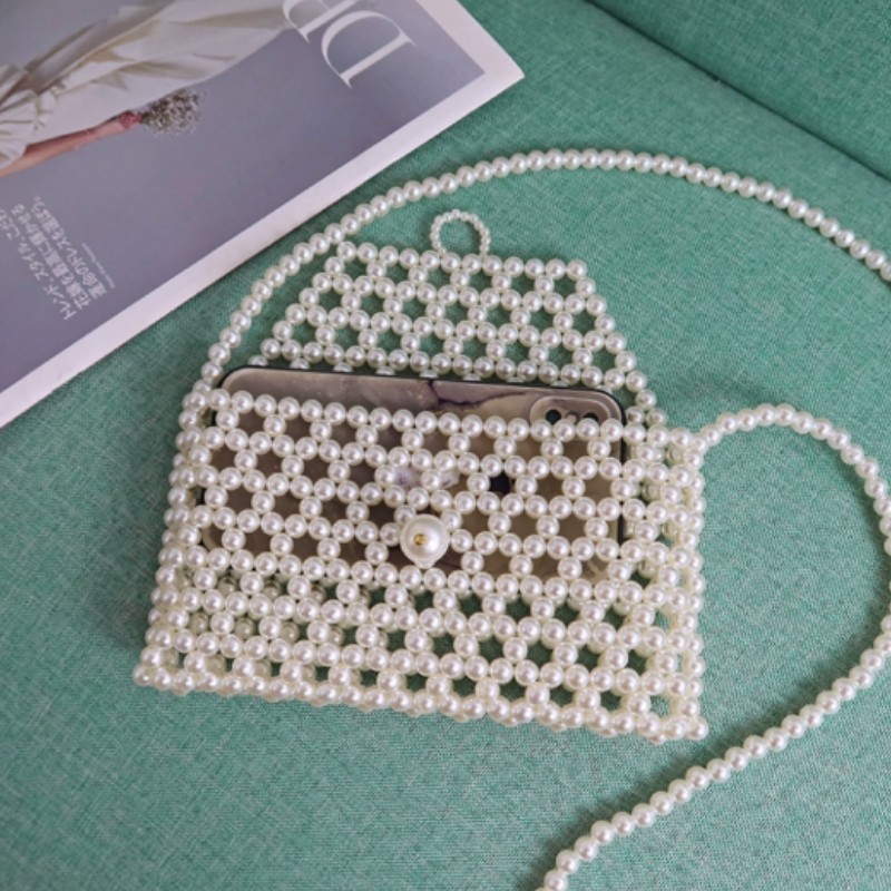 Variable Bag Pearl Bag Pearl Mobile Phone Female Bag Beaded Female Bag Cross-Border Female Bag New 2023 Specification drawing