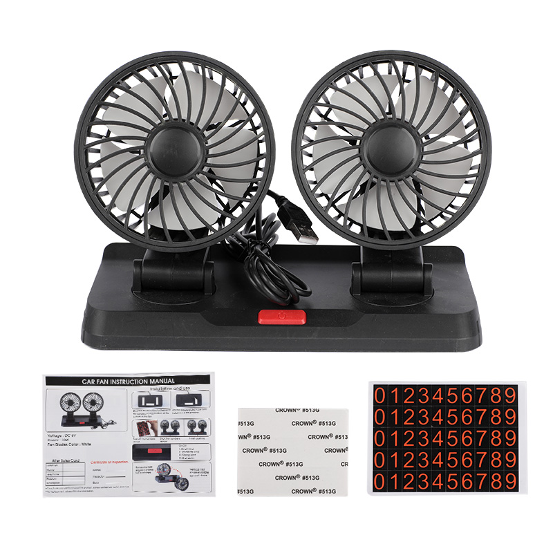 车载风扇5V/USB单头双头汽车电风扇 夏季汽车便携式货车迷你风扇详情17