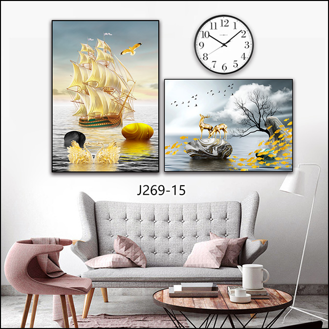 铝合金金晶瓷餐厅现代装饰画60*90详情图2